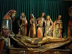 La Mise au tombeau, bois polychrome de la fin du XVe&nbsp;siècle.