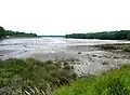 L'anse de Reluet, anse annexe de l'anse de Combrit, à marée basse, vue du sentier pédestre du bois de Roscouré.