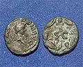 Quadrans de Domitien, Minerve casquée et marque S.C.