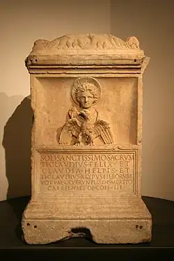 Ara dédié au dieu soleil et aux dieux de Palmyre.