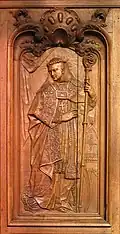 Panneau en chêne sculpté,