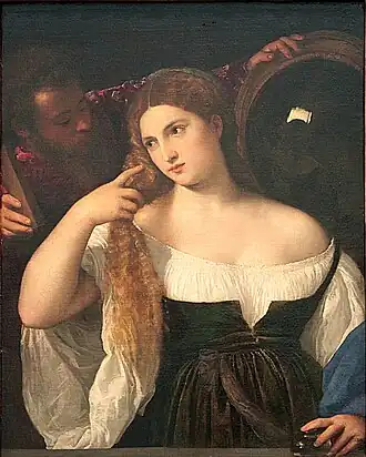 Peinture. Une version de La Femme au miroir.