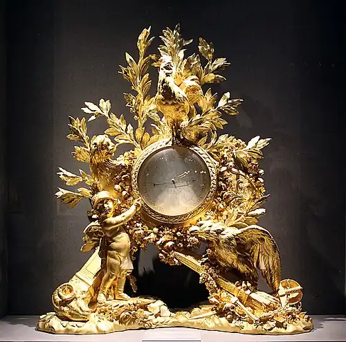 Baromètre du dauphin, futur Louis&nbsp;XVI, par Jean-Joseph Lemaire (sculpteur) et Jean-Baptiste Torré (ingénieur).