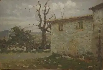Casolare rustico, (Ferme rustique), huile sur bois,  collection privée.