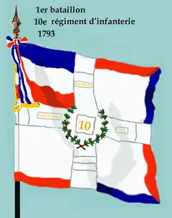 Drapeau du 1er bataillon du 10e régiment d'infanterie de ligne de 1793 à 1804