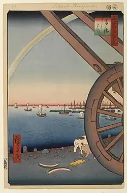 Hiroshige, Ushimachi à Takanawa, dans la série des Cent vues d'Edo, 1857, Brooklyn Museum