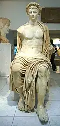 Claude assis, Leptis Magna, rostres du forum. Marbre. En 53 EC. Musée archéologique de Tripoli