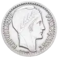 10 francs, grosse tête, rameaux courts, frappée à Paris, 1946 (avers)