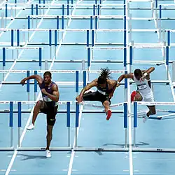 Jeff Porter court le 110 m haies en 2010, aux côtés de Ronnie Ash et Jason Richardson.