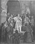 La Reine Vashti refusant d'obéir aux ordres d'Assuérus par Gustave Doré.