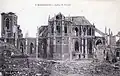 L'église Saint-Vaast après la Première Guerre mondiale - 1919.