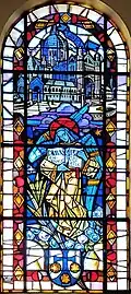 L'évangile de l'enfance spirituelle par l'ange du Carmel devant la basilique de Lisieux.