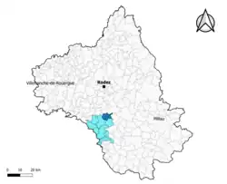 Auriac-Lagast dans l'intercommunalité en 2020.