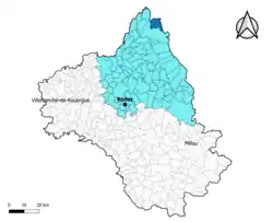 Cantoin dans l'arrondissement de Rodez en 2020.