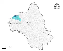 Capdenac-Gare dans le canton de Lot et Montbazinois en 2020.