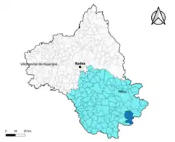Cornus dans l'arrondissement de Millau en 2020.