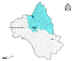 Espeyrac dans l'arrondissement de Rodez en 2020.