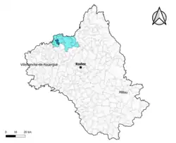 Flagnac dans le canton de Lot et Dourdou en 2020.