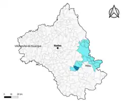Montjaux dans le canton de Tarn et Causses en 2020.