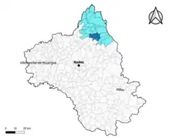 Montpeyroux dans l'intercommunalité en 2020.