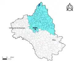 Mur-de-Barrez dans l'arrondissement de Rodez en 2020.
