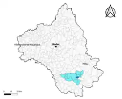 Saint-Jean-d'Alcapiès dans le canton de Saint-Affrique en 2020.