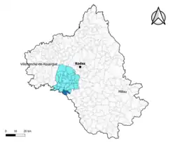 Saint-Just-sur-Viaur dans l'intercommunalité en 2020.