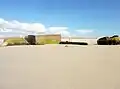 Blockhaus sur la plage de Tréguennec témoignant du recul du cordon littoral depuis la Seconde Guerre mondiale.