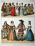 6. Dans le bas : France, vers 1660 ; ici les deux genres de rhingrave.