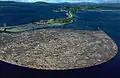 vue aérienne d’une gigantesque flotte à Storuman, Suède