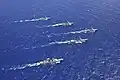 L’USS&nbsp;John Paul Jones&nbsp;(DDG-53), l’USS&nbsp;Shoup, le JDS&nbsp;Chōkai, le ROKS&nbsp;Sejong le Grand&nbsp;(DDG-991) et le ROKS Gang Gam Chan manœuvrent en formation lors de l’exercice Pacific Dragon 2016, le 25 juin 2016.