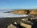 Écume de mer provoquée par la tempête du 2 février 2014 entre Penhors et Pors Poulhan.