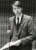 Paul Henry Gendebien s'exprimant lors d'une séance plénière au Parlement européen (1980).
