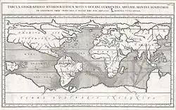 carte du monde de 1665, d'A. Kircher