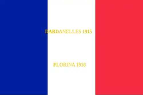 Drapeau du 176e régiment d'infanterie de l'armée française, avec ses batailles