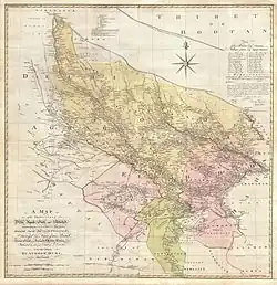 Carte du centre-nord de l'Inde, 1777