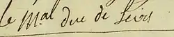 Signature de François Gaston de Lévis