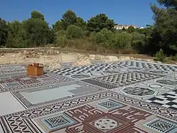 Les mosaïques de la salle des banquets.