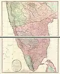 Carte du Deccan et de Ceylan, 1800