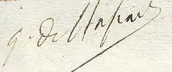 Signature de Goswin de Stassart