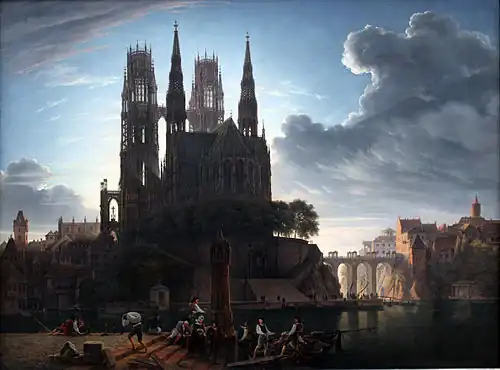 Cathédrale gothique au bord de l'eau (1813).