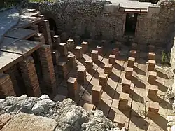 L'Hypocauste des thermes.