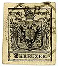 2 kreuzer papier machine, oblitéré à ROHRBACH (Haute Autriche)