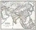 Carte de l'Asie au XVIIe&nbsp;siècle, publié en 1855.