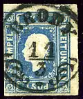 Émission de 1858, oblitéré en Galicie (Ukraine)