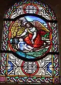 Poullan-sur-Mer : église paroissiale Saint-Cadoan, vitrail de l'Ange gardien.