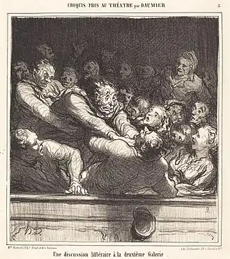 Une discussion littéraire.Le Charivari (27 février 1864).