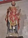 Poullan-sur-Mer : église paroissiale Saint-Cadoan, statue de saint Cadoan.