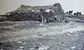 Habitat goémonier dans l'île de Ledenez Vraz (archipel de Momène) vers 1946-1947 (Écomusée de Plouguerneau).