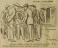 Satire des camelots du roi connus pour leurs actions violentes.
